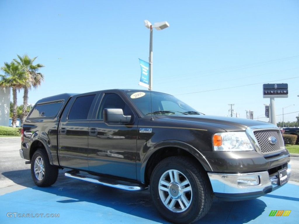 2005 F150 Lariat SuperCrew - Dark Stone Metallic / Tan photo #7