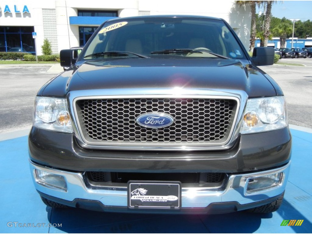 2005 F150 Lariat SuperCrew - Dark Stone Metallic / Tan photo #8