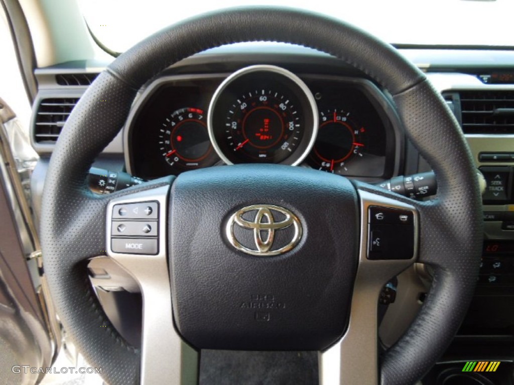 2011 Toyota 4Runner Limited 4x4 Black Leather Steering Wheel Photo #66610483