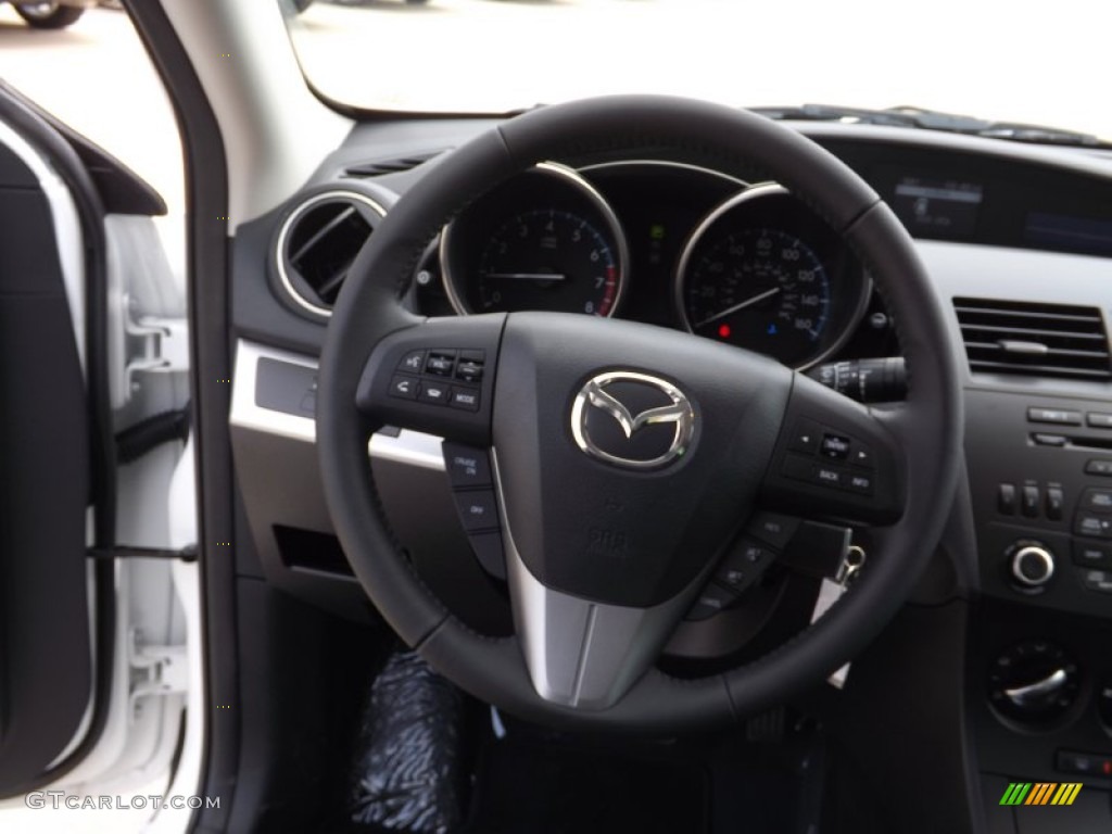 2012 Mazda MAZDA3 i Touring 4 Door Black Steering Wheel Photo #66613733