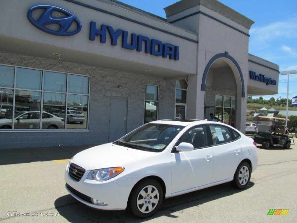 2009 Elantra GLS Sedan - Captiva White / Beige photo #1