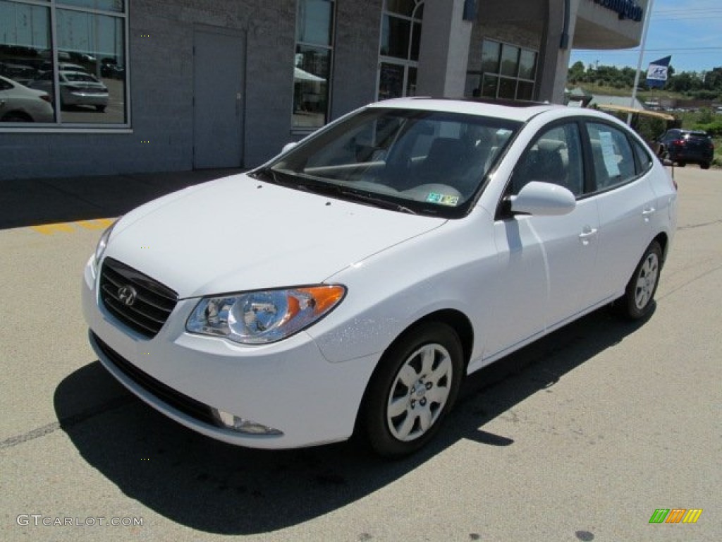 2009 Elantra GLS Sedan - Captiva White / Beige photo #2