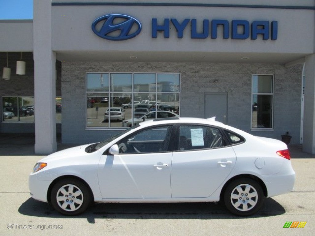 2009 Elantra GLS Sedan - Captiva White / Beige photo #4