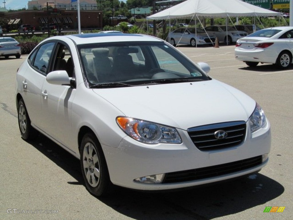 2009 Elantra GLS Sedan - Captiva White / Beige photo #7