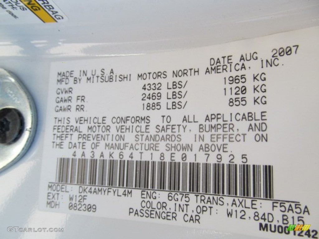 2008 Mitsubishi Eclipse SE V6 Coupe W12 Photo #66620957
