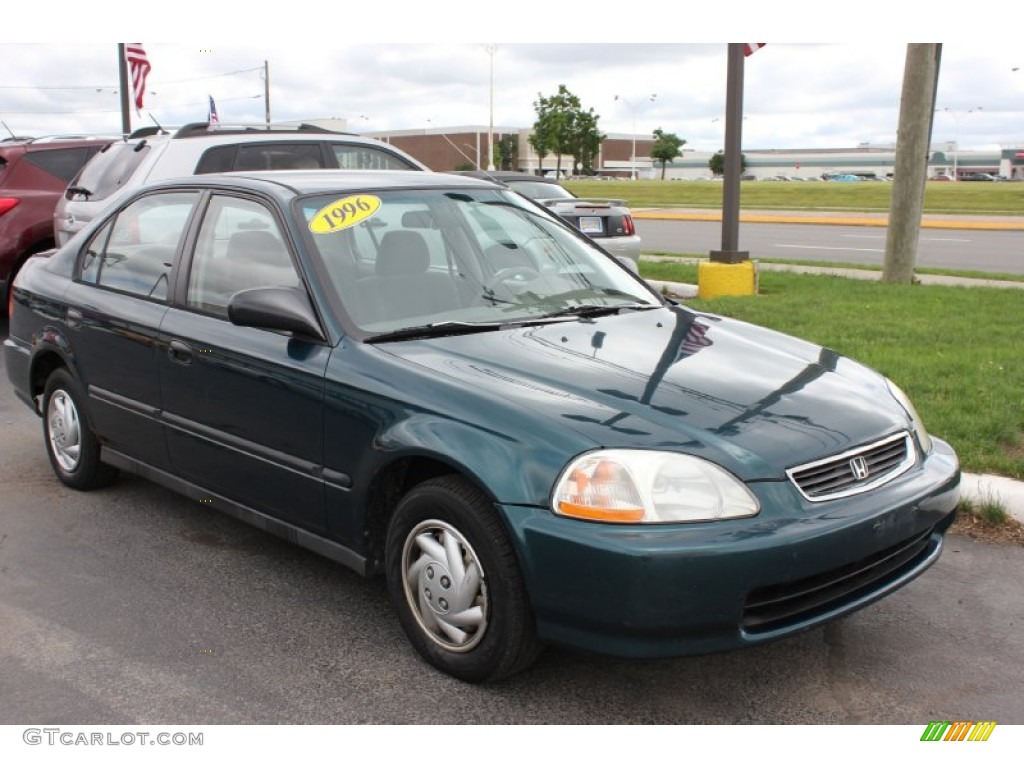 1996 Civic DX Sedan - Dark Green Pearl Metallic / Beige photo #15