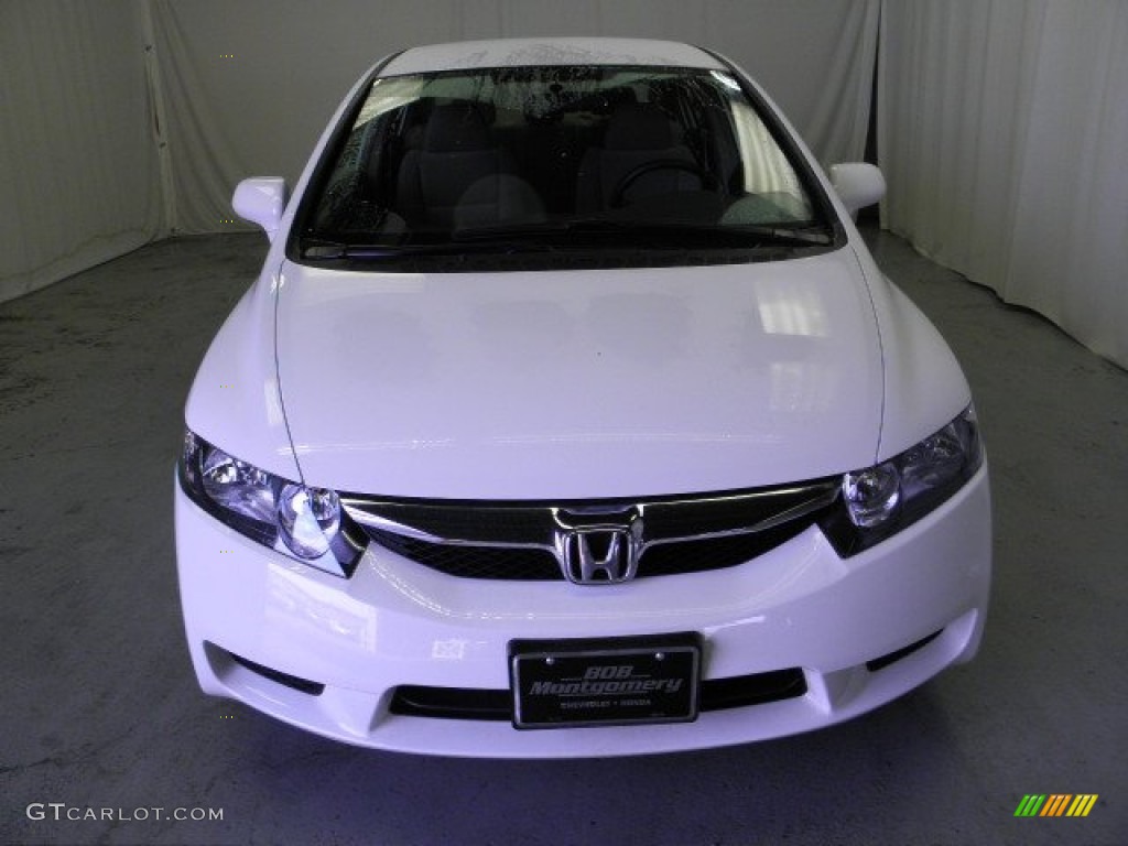 2010 Civic LX Sedan - Taffeta White / Beige photo #2