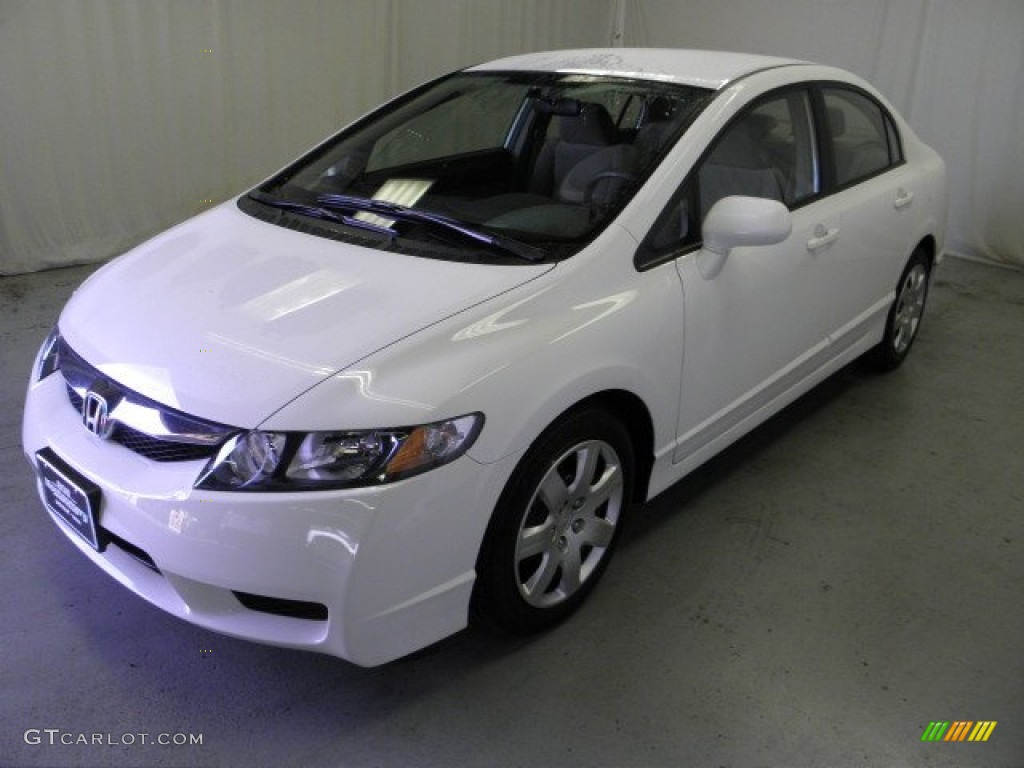 2010 Civic LX Sedan - Taffeta White / Beige photo #3