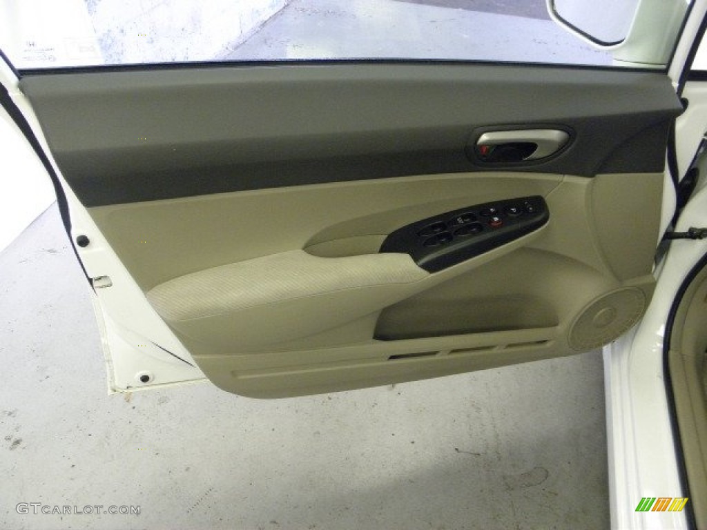 2010 Civic LX Sedan - Taffeta White / Beige photo #6
