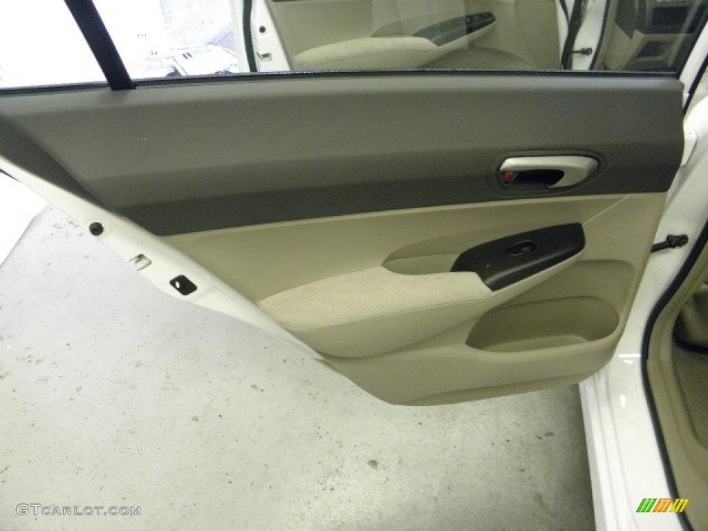 2010 Civic LX Sedan - Taffeta White / Beige photo #10