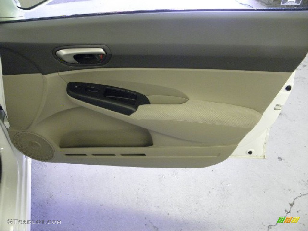 2010 Civic LX Sedan - Taffeta White / Beige photo #15