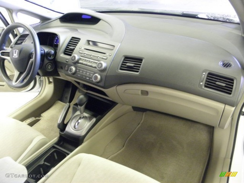 2010 Civic LX Sedan - Taffeta White / Beige photo #16