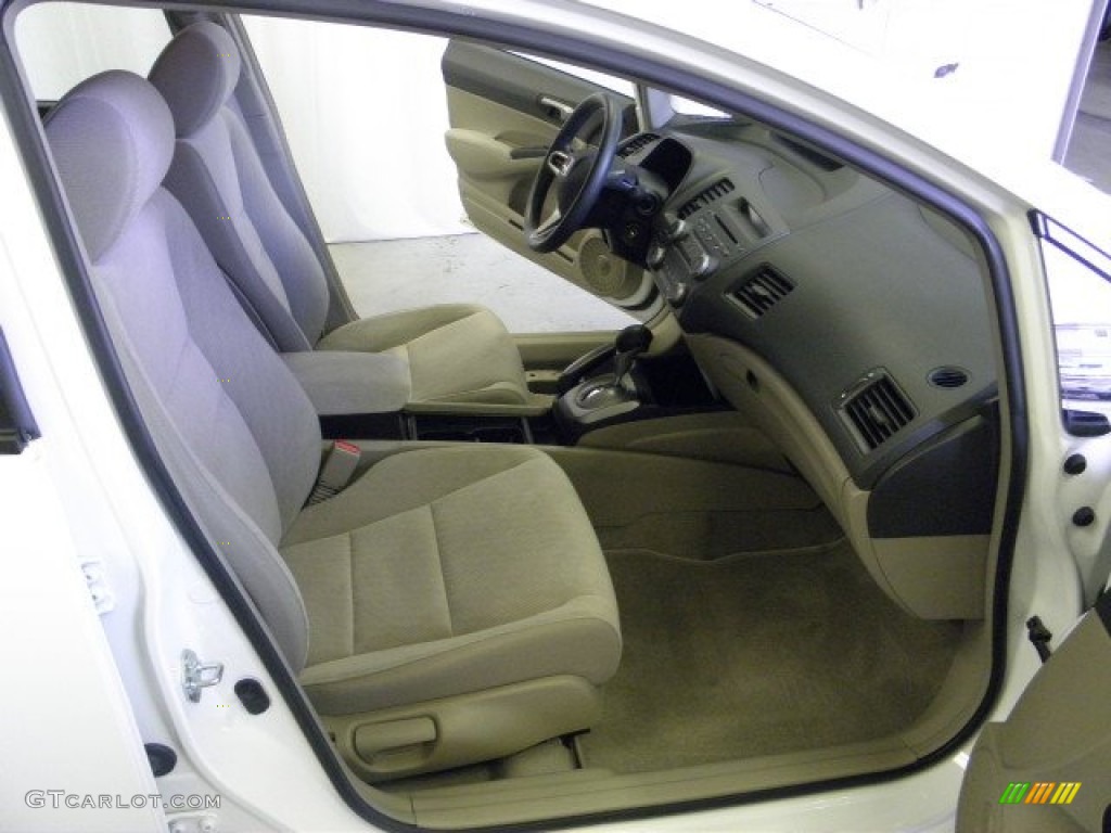 2010 Civic LX Sedan - Taffeta White / Beige photo #17