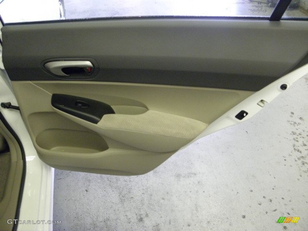 2010 Civic LX Sedan - Taffeta White / Beige photo #18