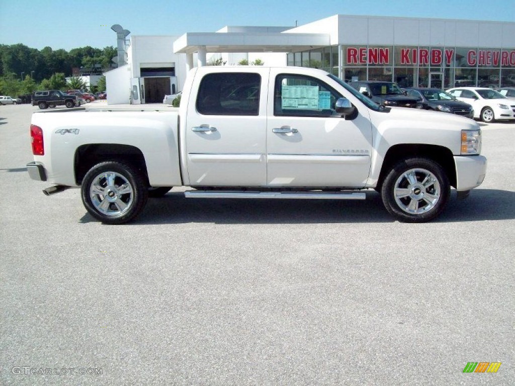 2012 Silverado 1500 LTZ Crew Cab 4x4 - White Diamond Tricoat / Light Cashmere/Dark Cashmere photo #3