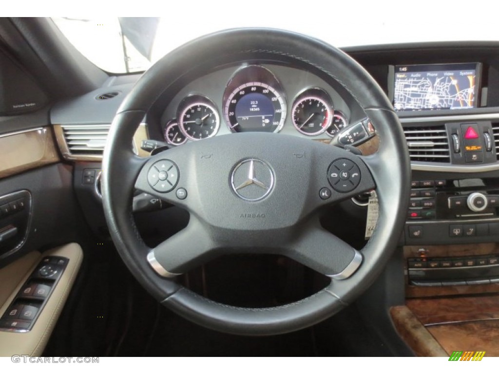 2010 Mercedes-Benz E 350 Sedan Almond Beige Steering Wheel Photo #66627884