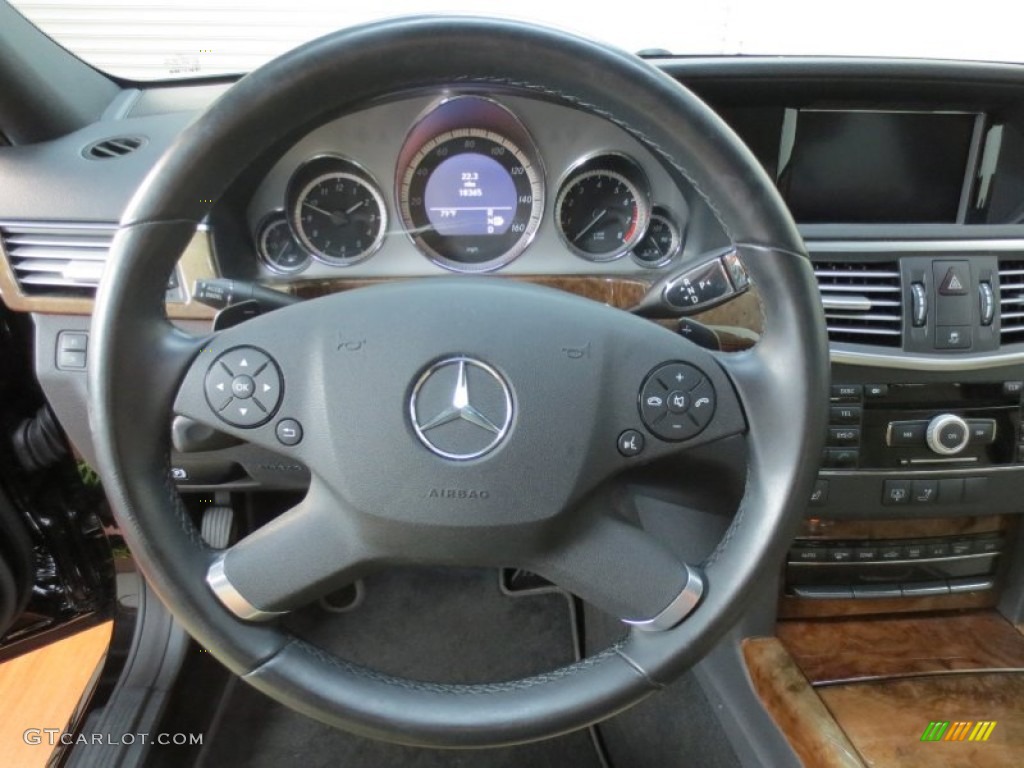2010 Mercedes-Benz E 350 Sedan Almond Beige Steering Wheel Photo #66627983