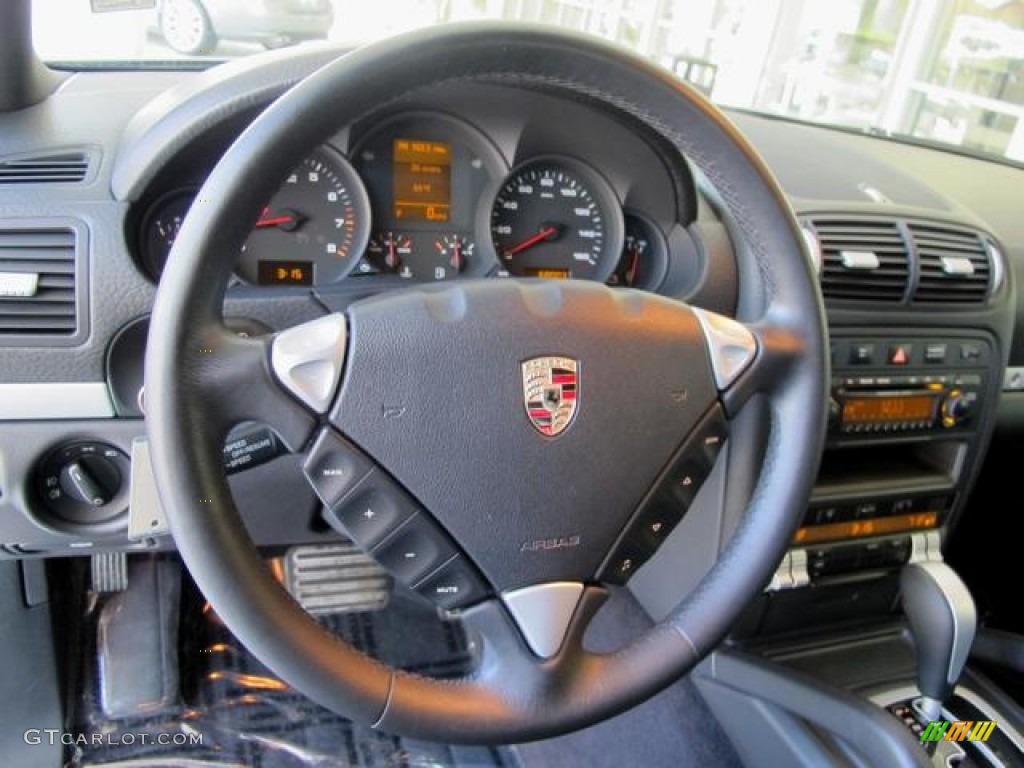 2008 Porsche Cayenne Tiptronic Black Steering Wheel Photo #66631633