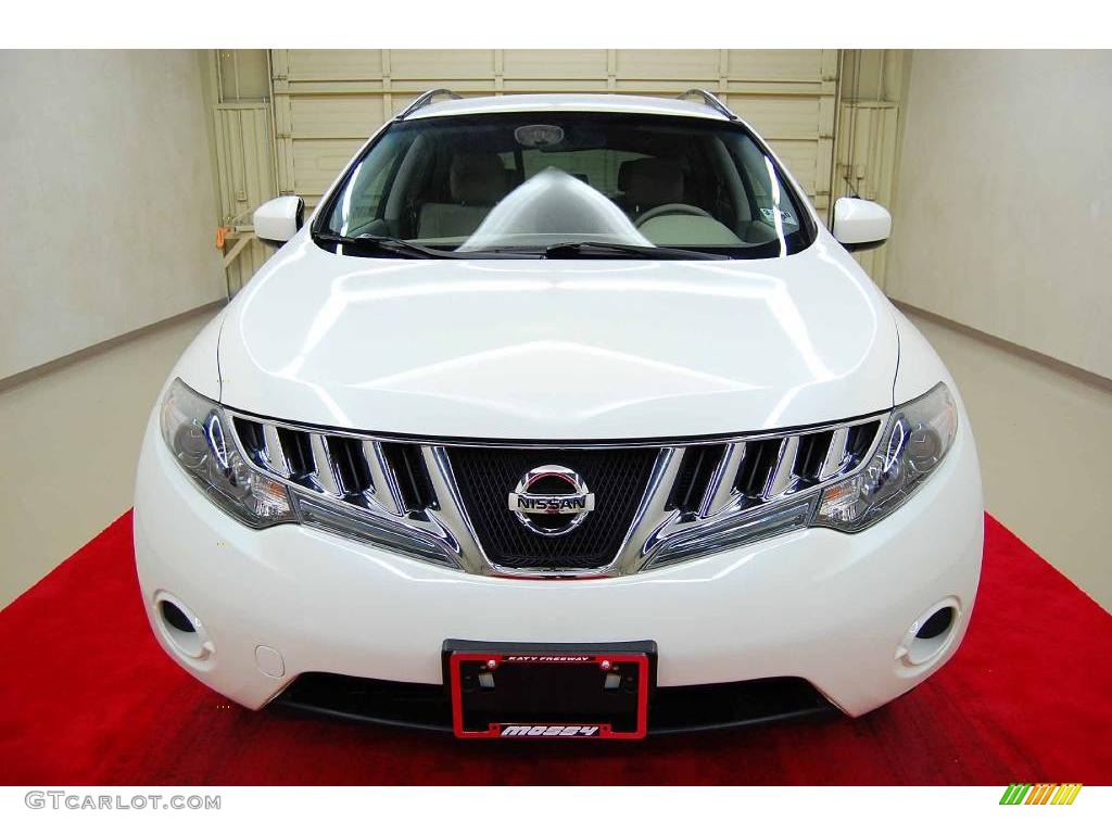 2009 Murano S AWD - Glacier Pearl / Beige photo #14