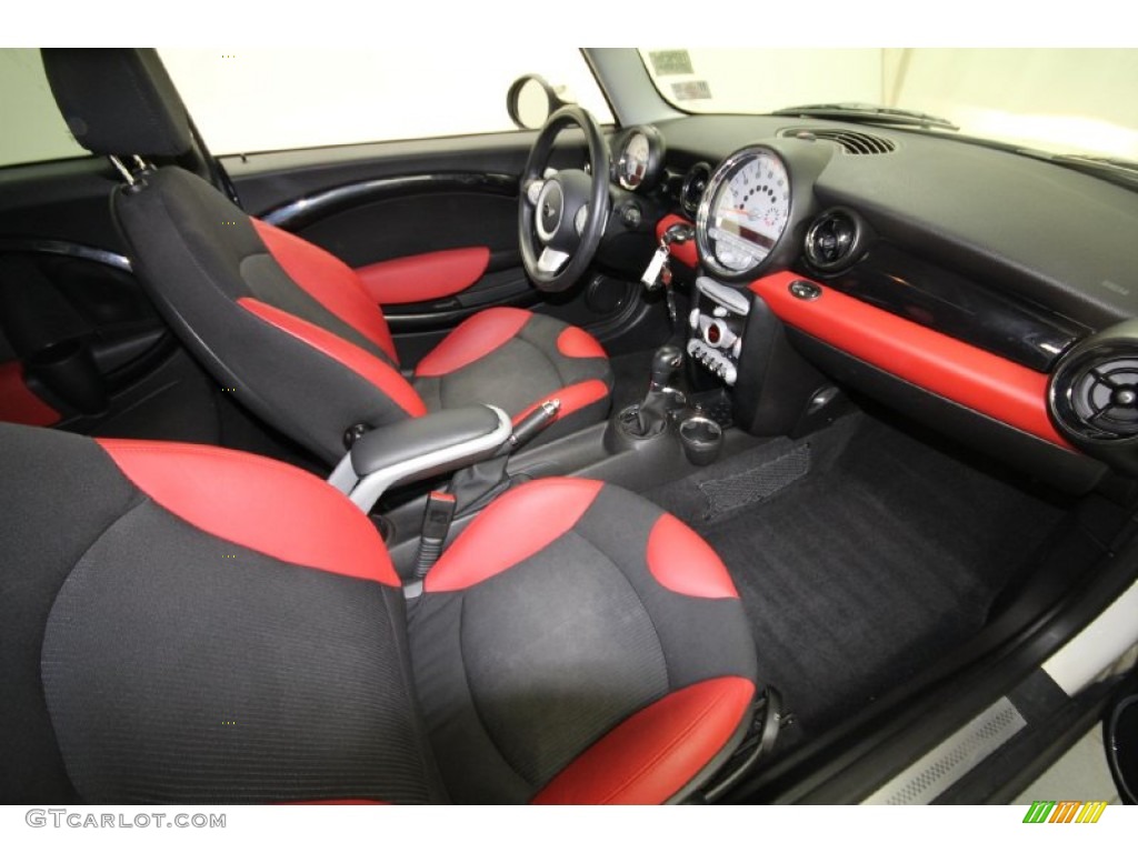 Black/Rooster Red Interior 2009 Mini Cooper S Clubman Photo #66632954