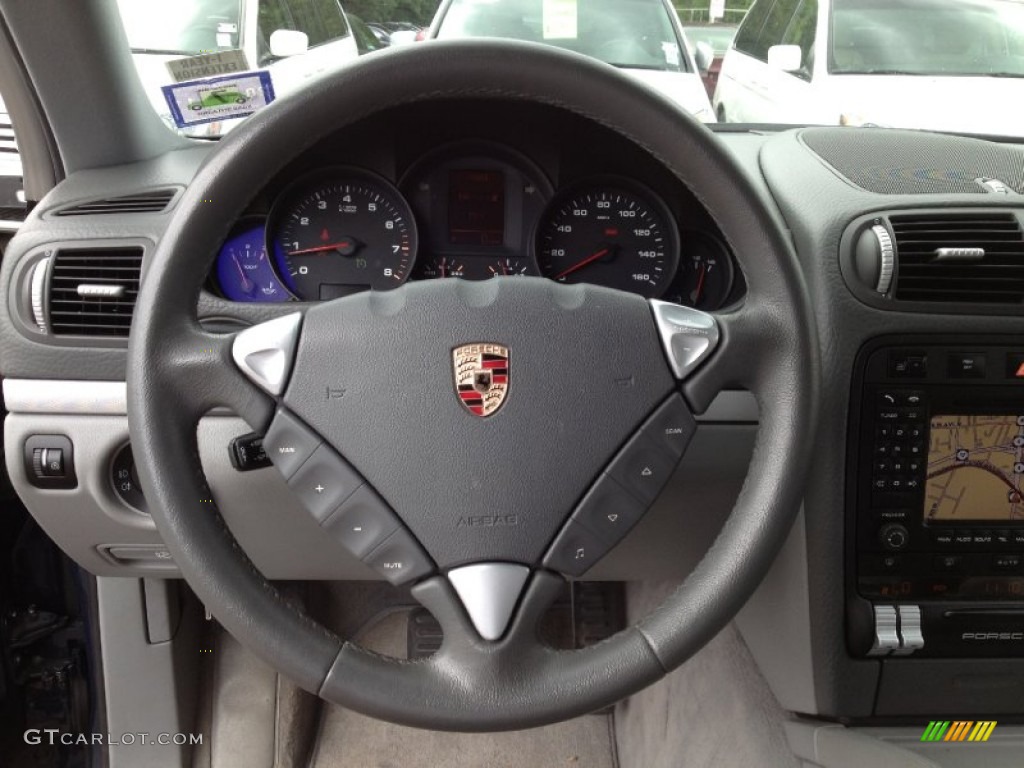 2006 Porsche Cayenne Tiptronic Stone/Steel Grey Steering Wheel Photo #66634067