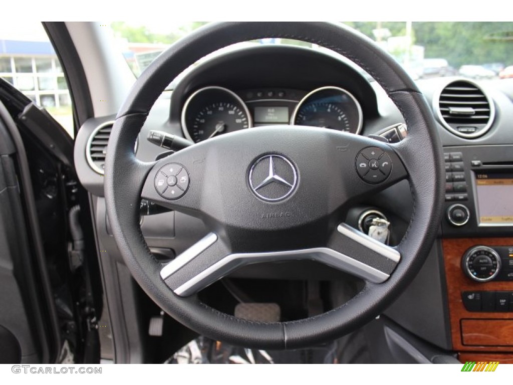 2009 Mercedes-Benz ML 350 4Matic Black Steering Wheel Photo #66635915