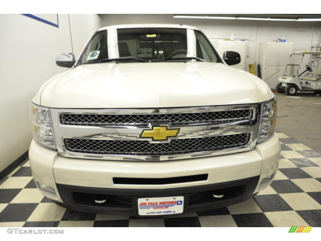 2011 Silverado 1500 LTZ Crew Cab 4x4 - White Diamond Tricoat / Dark Cashmere/Light Cashmere photo #3