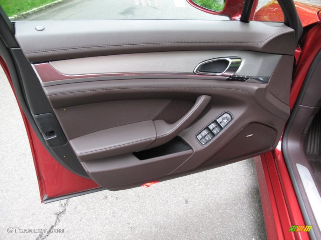 2012 Porsche Panamera 4 Espresso Door Panel Photo #66636623