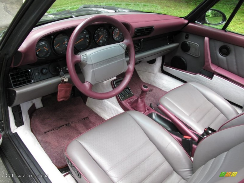 Classic Grey Interior 1993 Porsche 911 Carrera 4 Cabriolet Photo #66636812