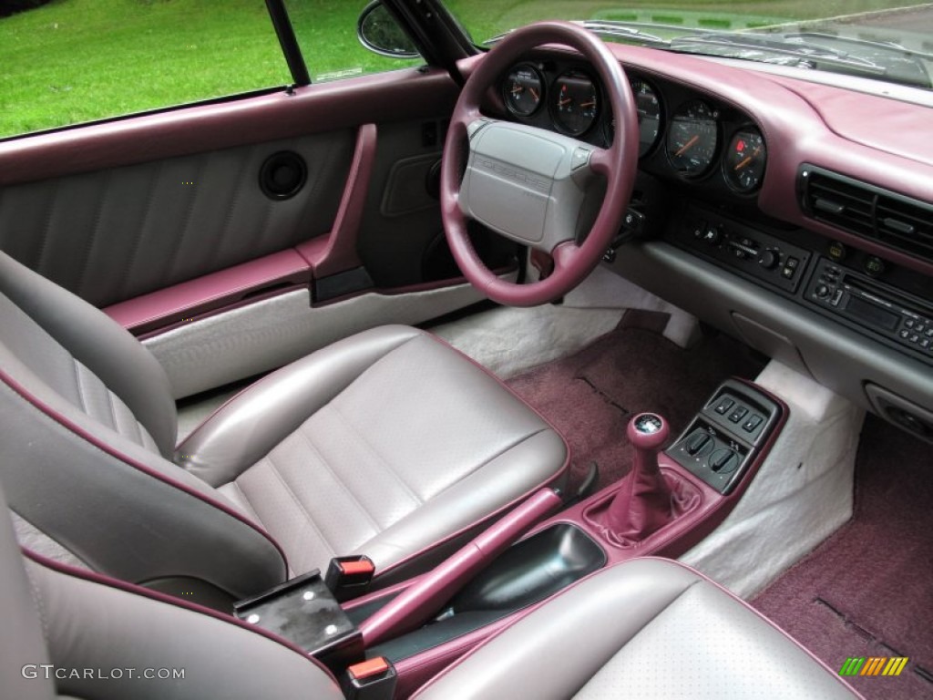 Classic Grey Interior 1993 Porsche 911 Carrera 4 Cabriolet Photo #66636824