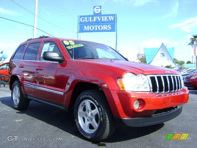 2005 Grand Cherokee Limited - Inferno Red Crystal Pearl / Dark Khaki/Light Graystone photo #1