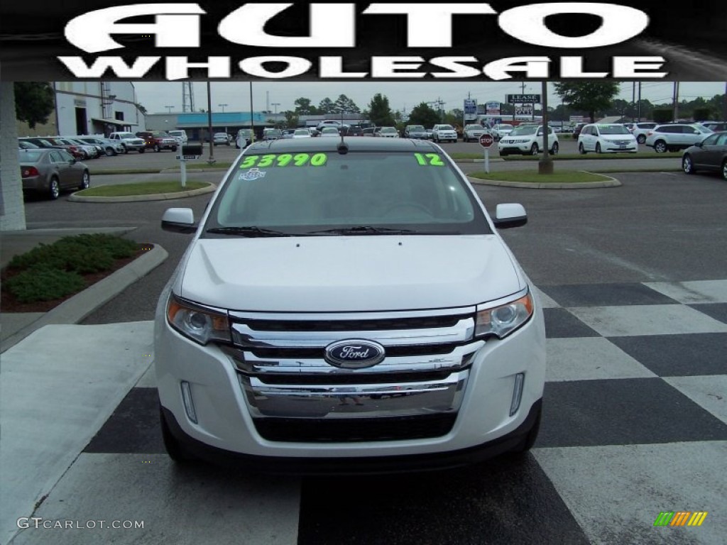2012 Edge Limited EcoBoost - White Platinum Metallic Tri-Coat / Medium Light Stone photo #2