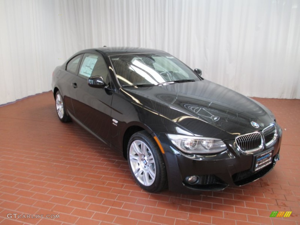 2012 3 Series 335i xDrive Coupe - Jet Black / Saddle Brown photo #1