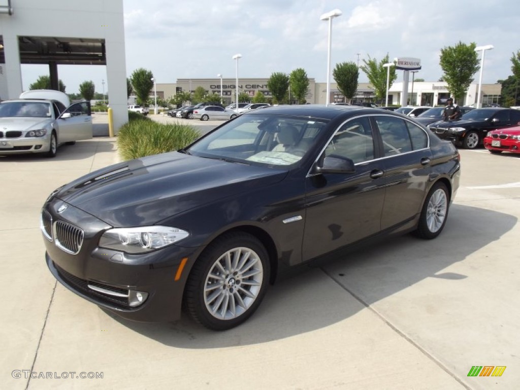 2012 5 Series 535i Sedan - Dark Graphite Metallic II / Oyster/Black photo #1