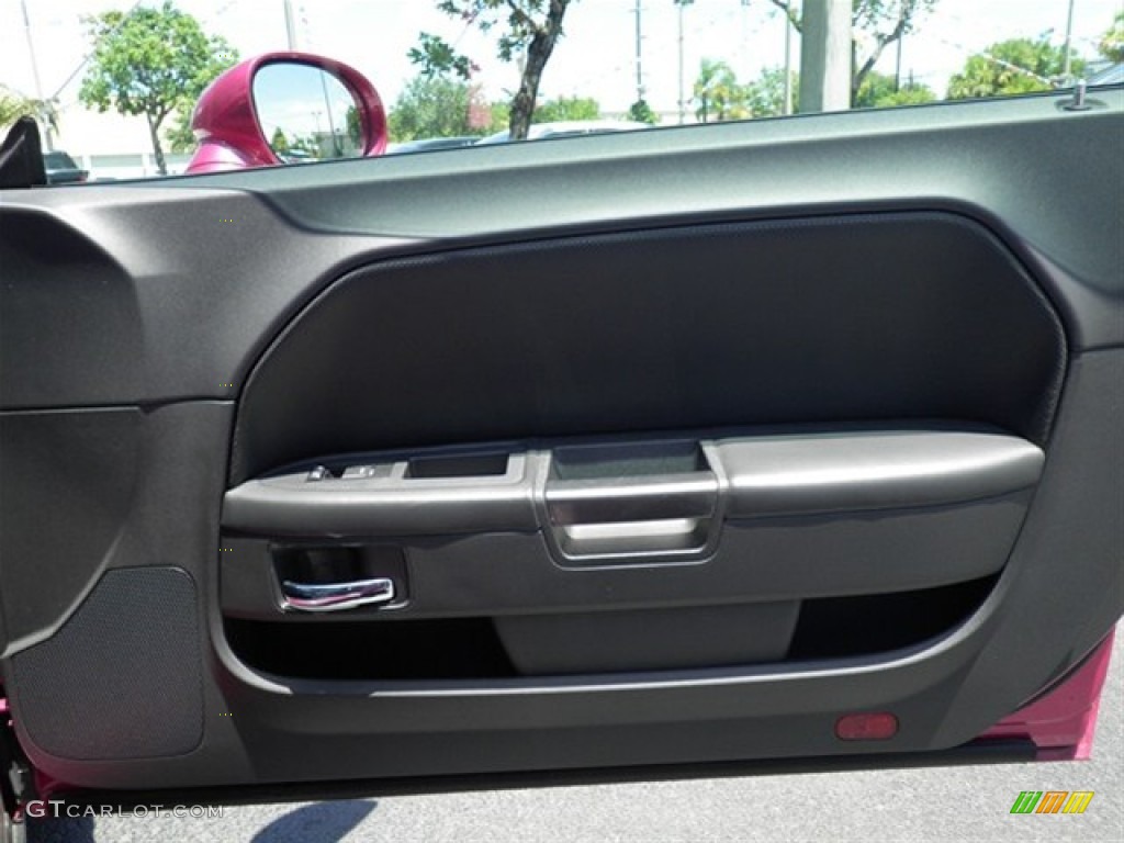 2010 Dodge Challenger R/T Classic Furious Fuchsia Edition Pearl White Leather Door Panel Photo #66640769