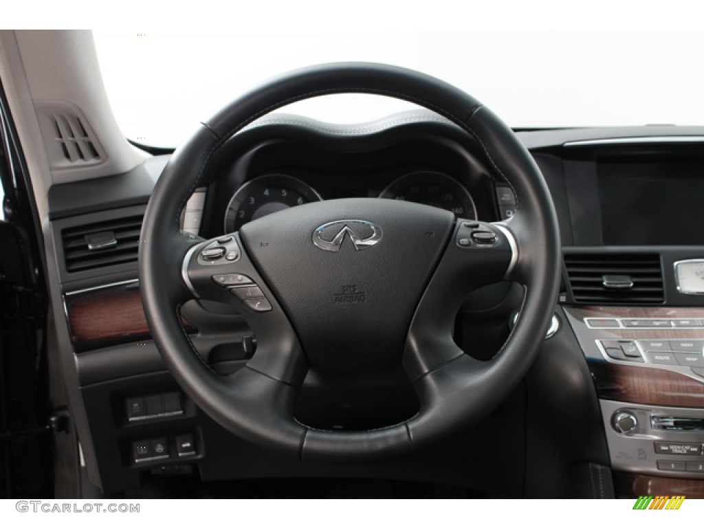 2012 Infiniti M 56x AWD Sedan Graphite Steering Wheel Photo #66642323
