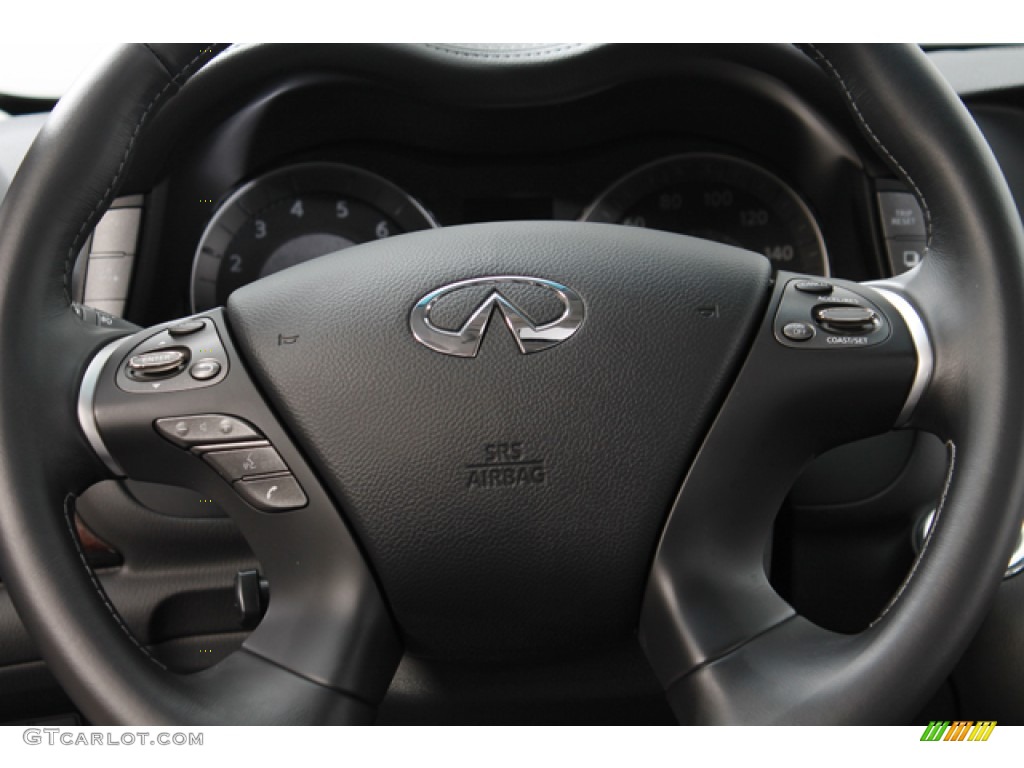 2012 Infiniti M 56x AWD Sedan Graphite Steering Wheel Photo #66642329
