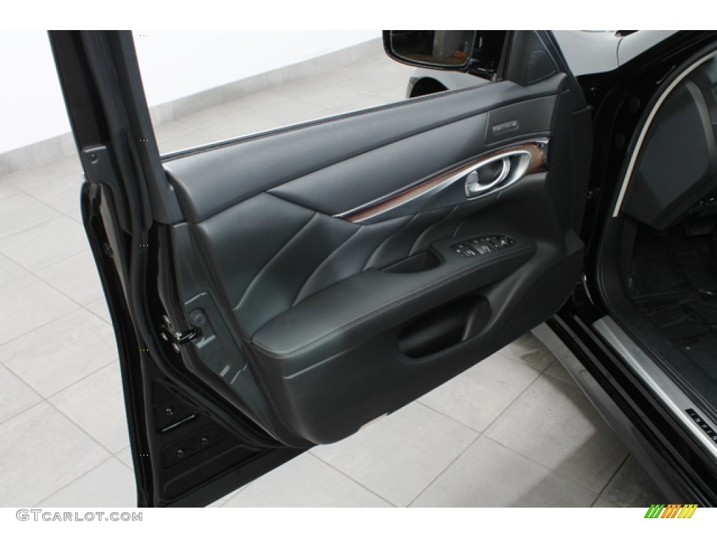 2012 Infiniti M 56x AWD Sedan Graphite Door Panel Photo #66642402