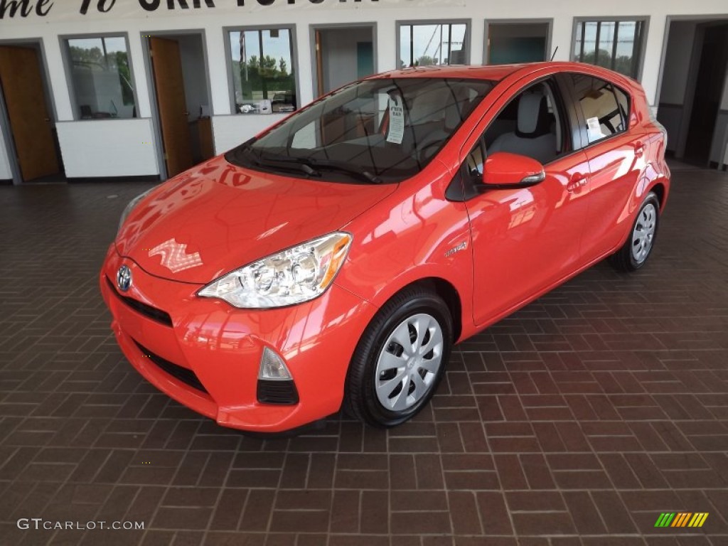 2012 Prius c Hybrid One - Habanero / Gray photo #1