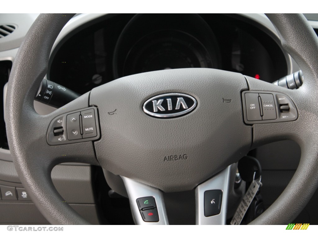 2011 Kia Sportage LX Alpine Gray Steering Wheel Photo #66642635