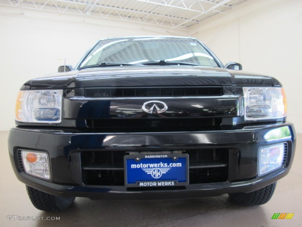 2001 QX4 4x4 - Black Obsidian / Stone Beige photo #3