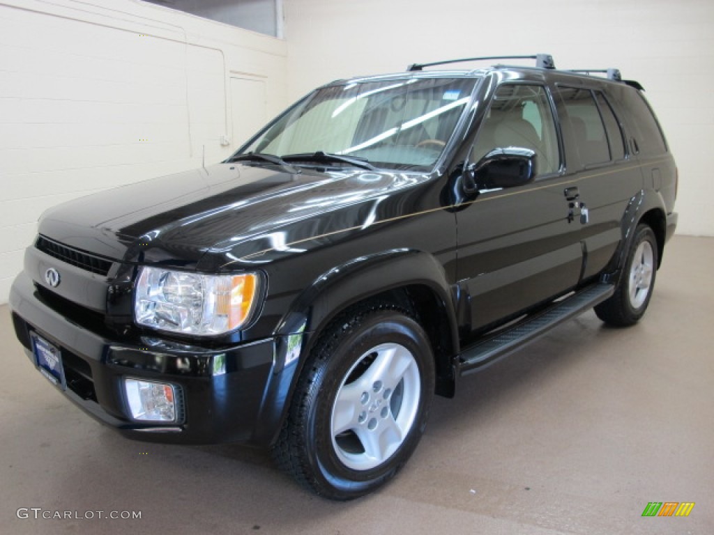 2001 QX4 4x4 - Black Obsidian / Stone Beige photo #4