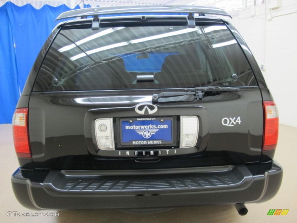 2001 QX4 4x4 - Black Obsidian / Stone Beige photo #7