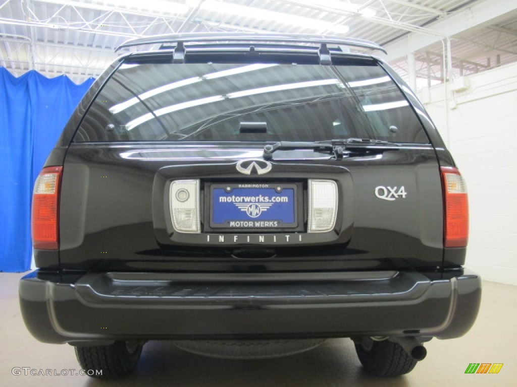 2001 QX4 4x4 - Black Obsidian / Stone Beige photo #8