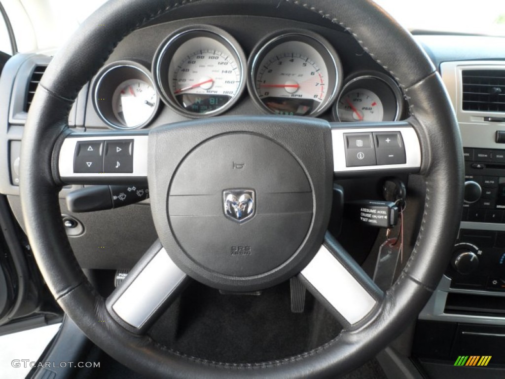 2008 Dodge Charger SRT-8 Dark Slate Gray Steering Wheel Photo #66652313