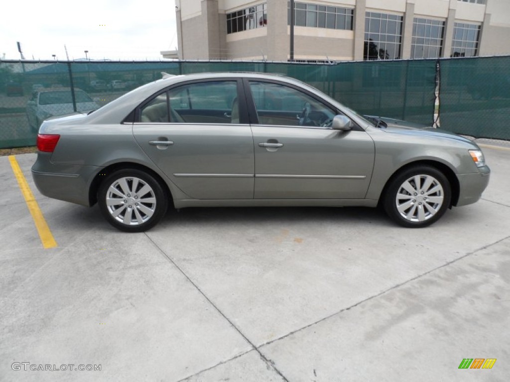 Natural Khaki Green 2009 Hyundai Sonata Limited V6 Exterior Photo #66653507