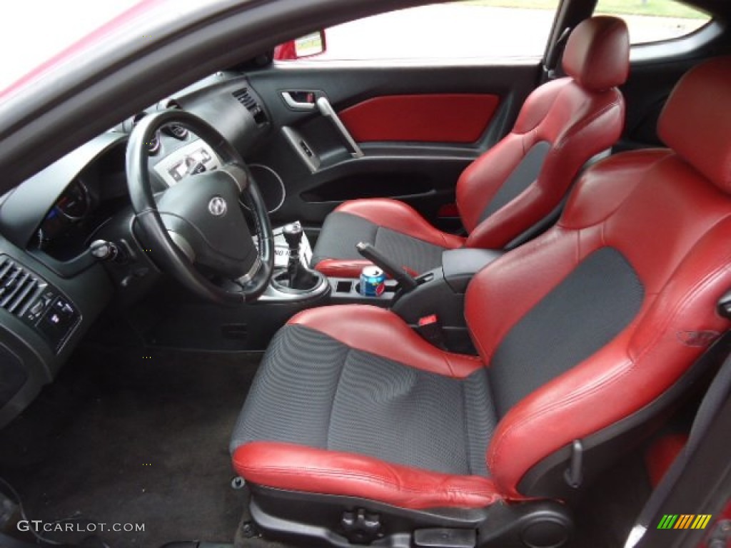Black/Red Interior 2007 Hyundai Tiburon SE Photo #66654185