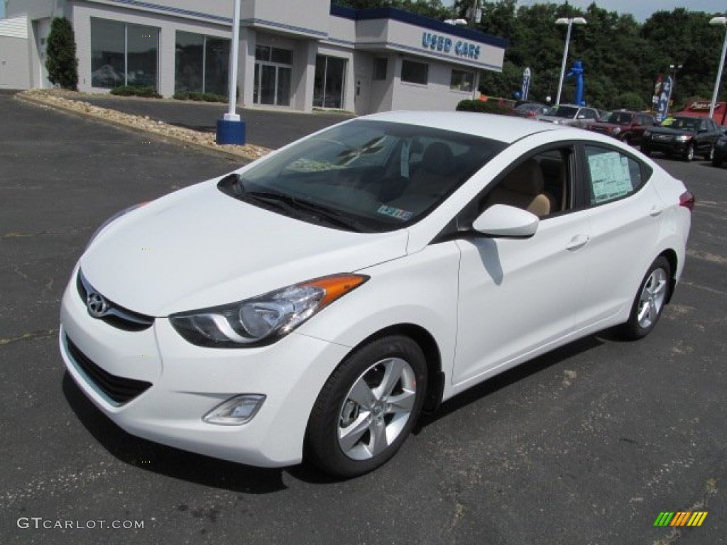 2013 Elantra GLS - Shimmering White / Beige photo #3