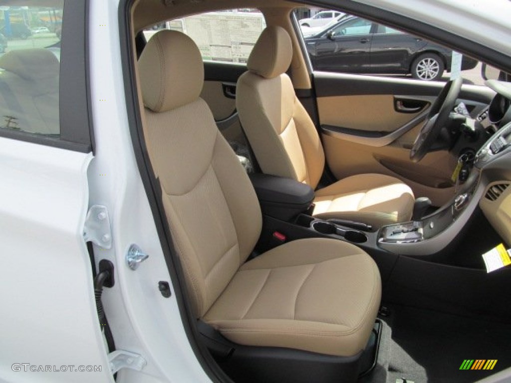 2013 Elantra GLS - Shimmering White / Beige photo #5