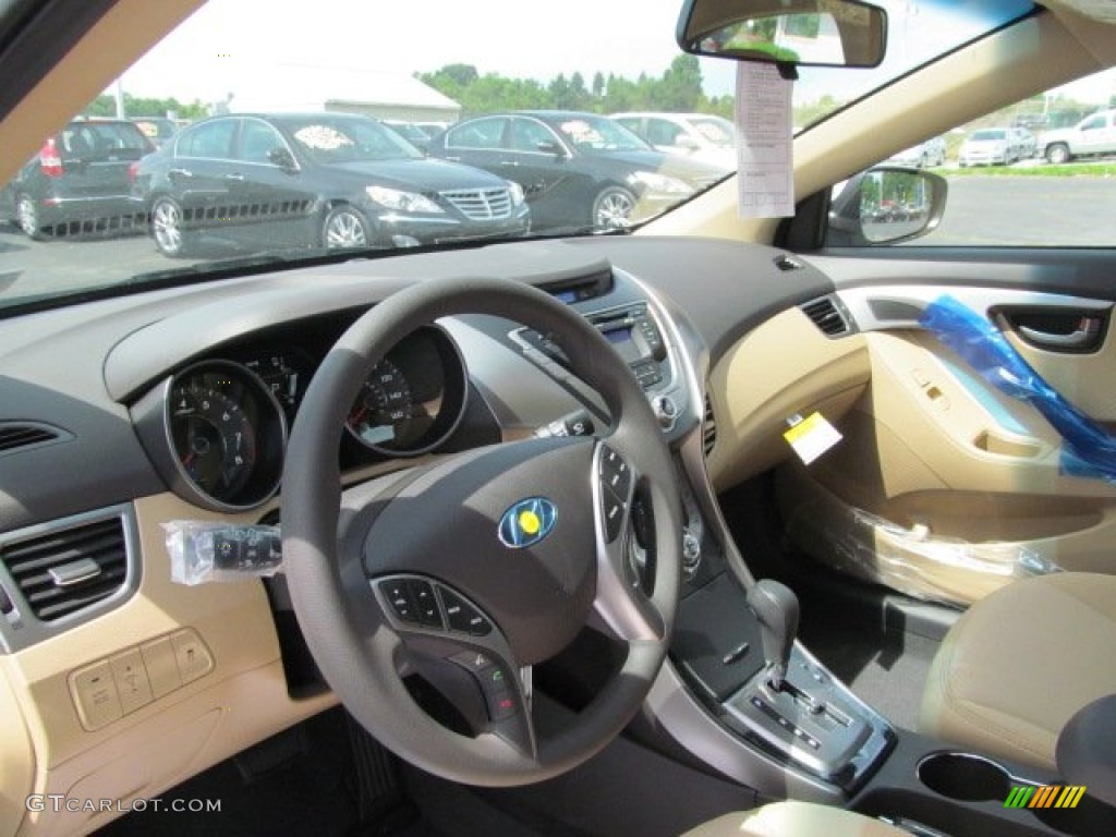2013 Elantra GLS - Shimmering White / Beige photo #9